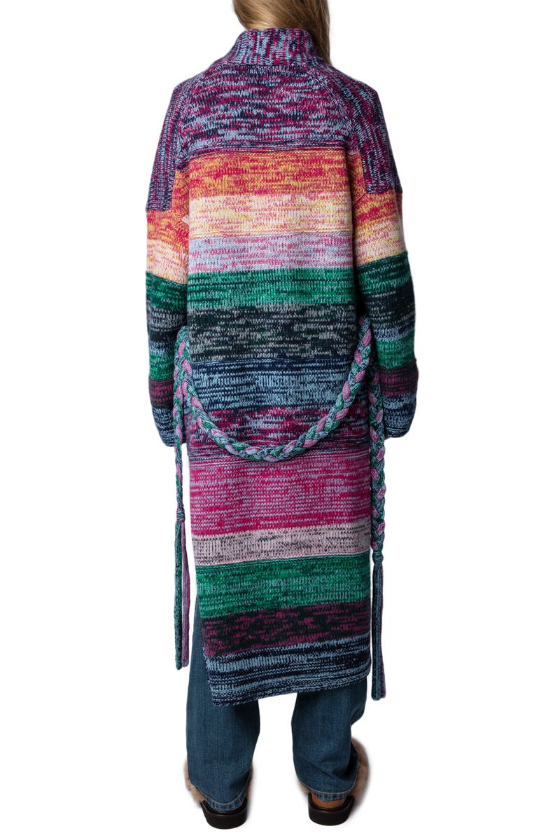 Zadig & Voltaire Allany Wews Longline Cashmere & Wool Cardigan, Alternate, color,