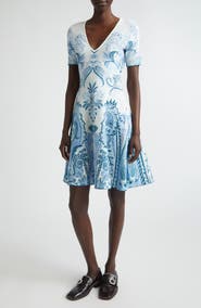 Etro Paisley Double Knit Jacquard Sweater Dress