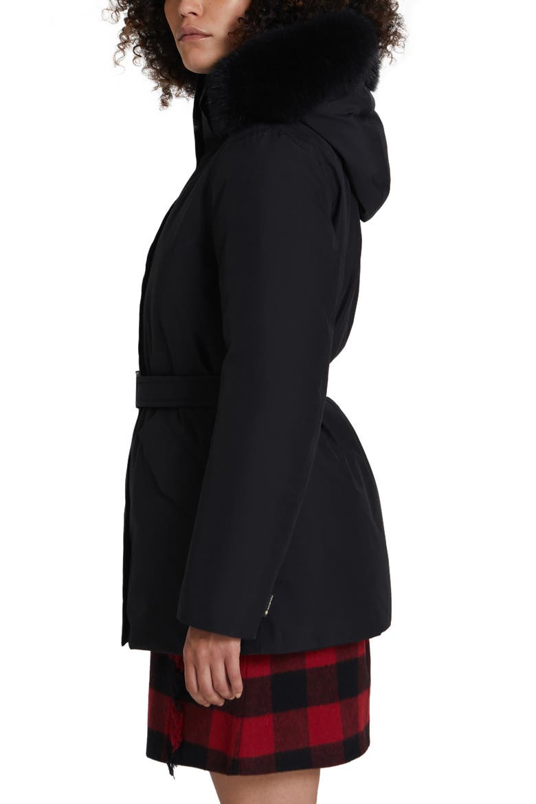 Holly Arctic Down Waterproof Parka with Genuine Fox Fur Trim, Alternate, color, BLACK
