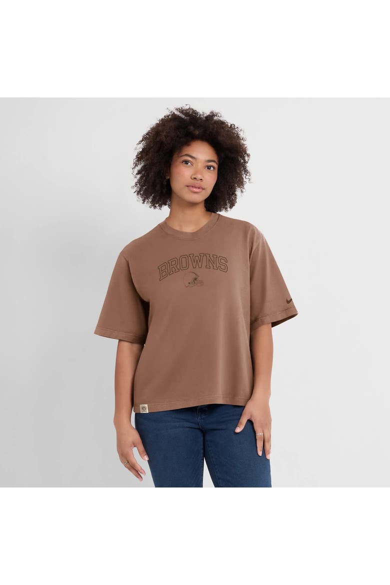 Women's Nike Brown Cleveland Browns Glory Arch Boxy T-Shirt, Alternate, color, Brown