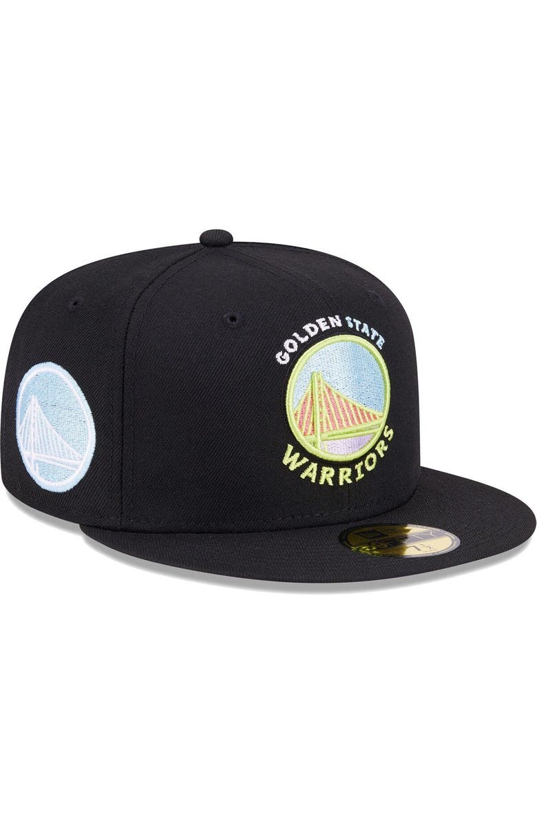 New Era Men's New Era Black Golden State Warriors Color Pack 59FIFTY Fitted Hat, Main, color, 