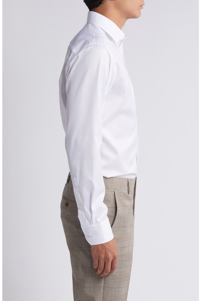 Slim Fit Cotton Twill Dress Shirt, Alternate, color, WHITE