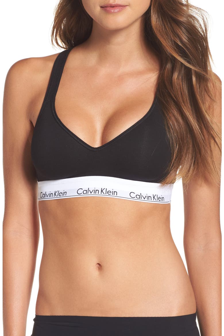 Modern Collection Cotton Blend Padded Bralette, Main, color, BLACK