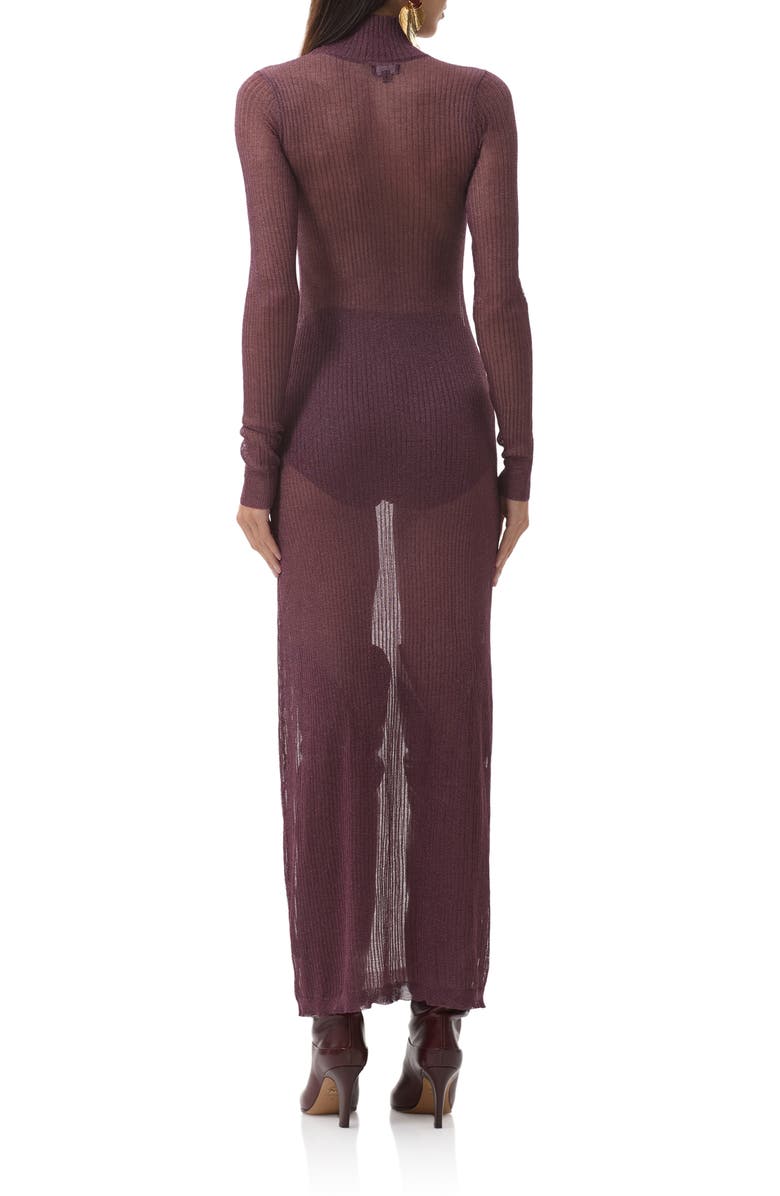 AFRM Vilas Long Sleeve Sweater Dress with Shorts, Alternate, color, Fig