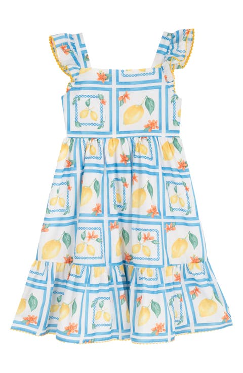 Kids' Printed Cotton Flutter Sleeve Dress (Toddler & Little Kid)