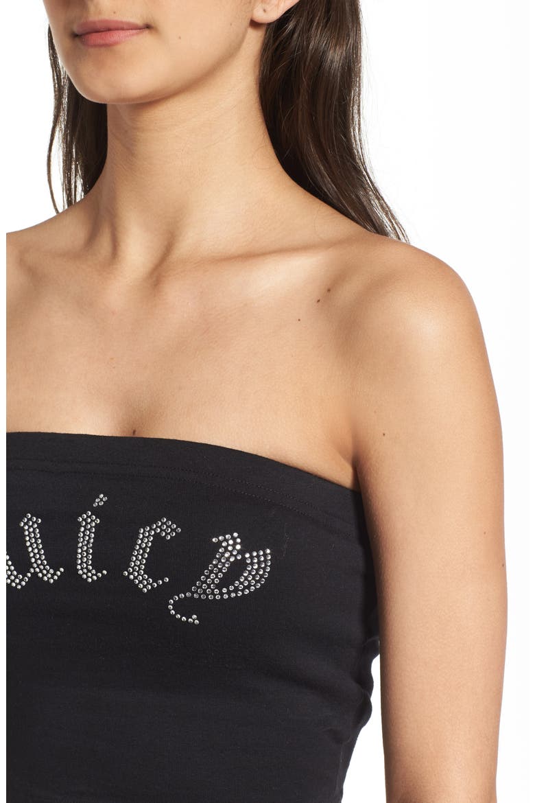 Gothic Crystals Jersey Tube Top, Alternate, color, PITCH BLACK