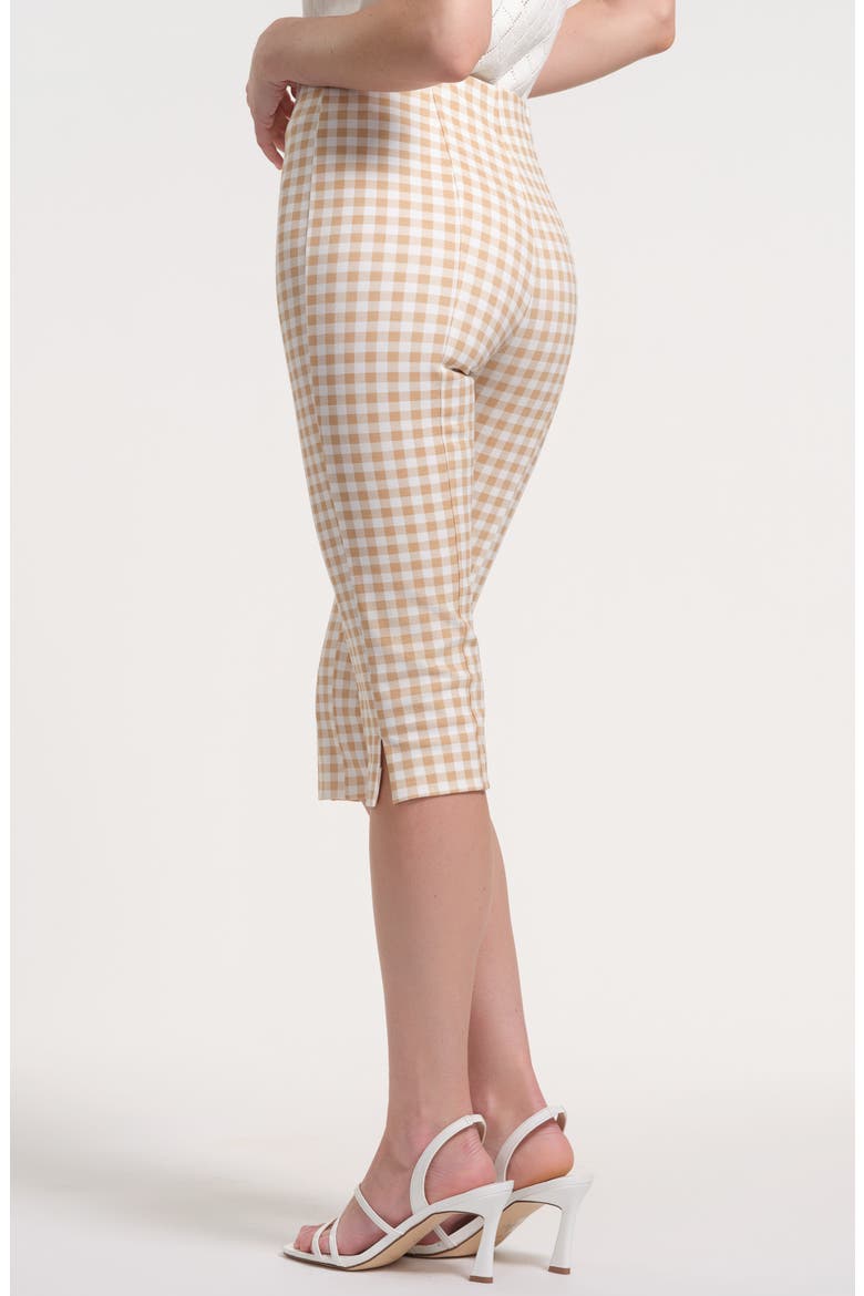 Print Ponte Capris, Alternate, color, BEIGE/ WHITE