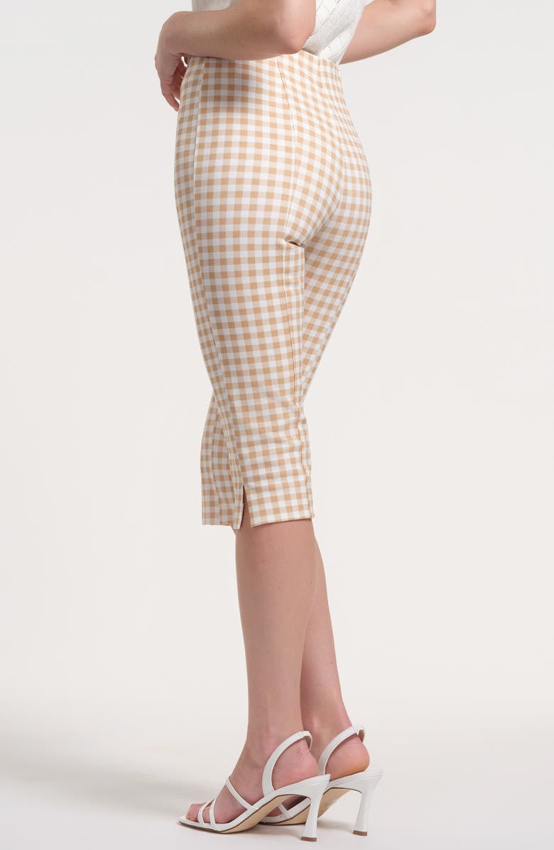 Isaac Mizrahi New York Print Ponte Capris, Alternate, color, Beige/ White