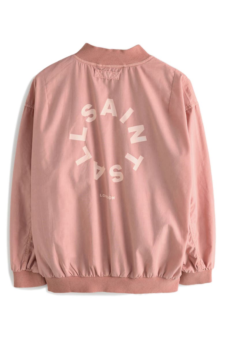 smALLSAINTS by ALLSAINTS Kids' Tierra Logo Bomber Jacket, Alternate, color, Pink