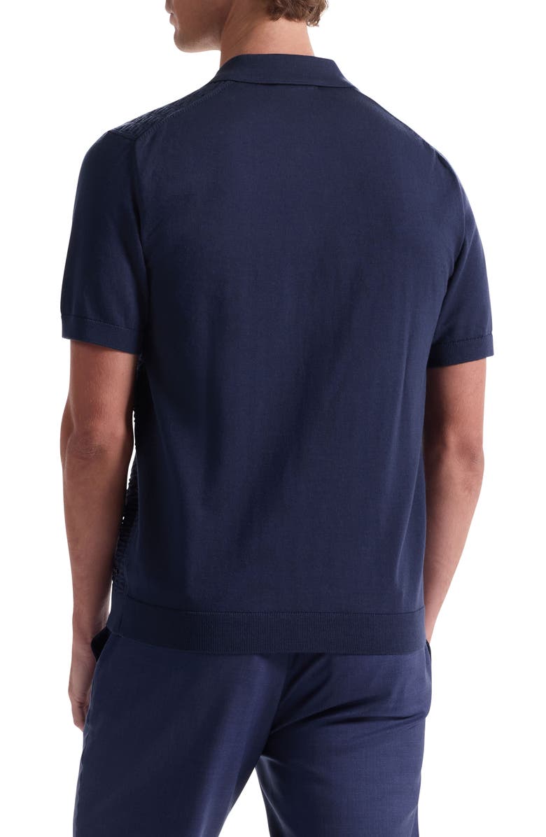 Bugatchi Short Sleeve Cardigan, Alternate, color, Navy