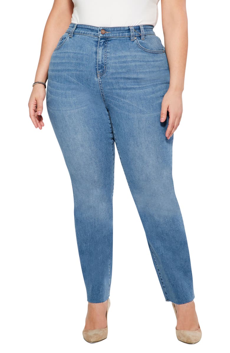 NIC+ZOE Ankle Straight Leg Jeans, Main, color, Horizon