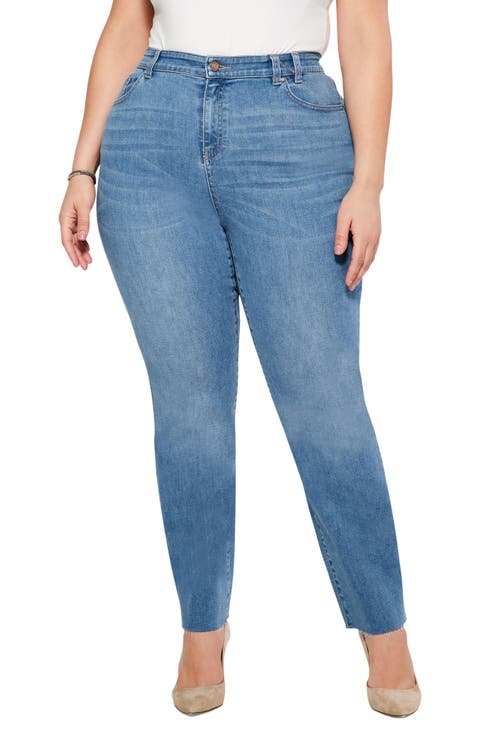 Ankle Straight Leg Jeans (Horizon) (Plus Size)