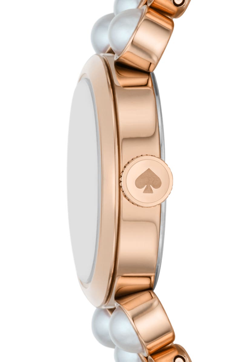 Kate Spade New York monroe imitation pearl bracelet watch, 24mm, Alternate, color, 