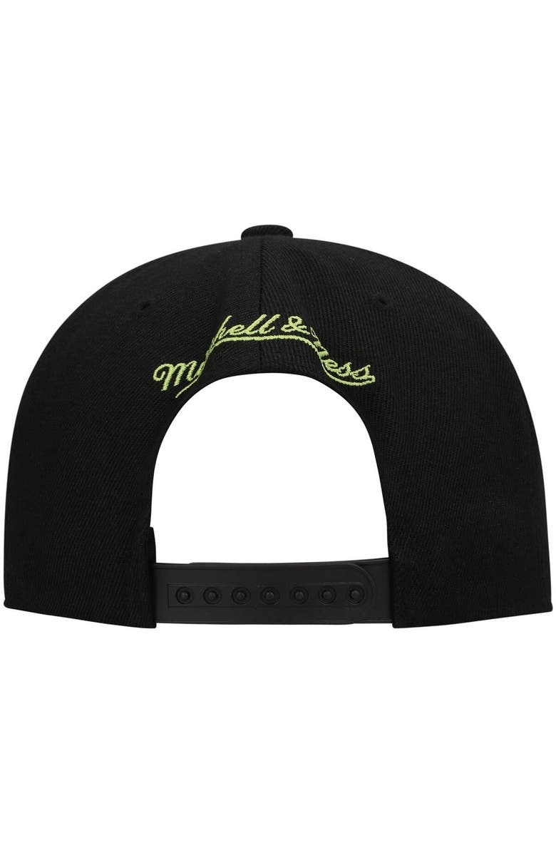 Mitchell & Ness Men's Mitchell & Ness Black/Green Dallas Burn Historic Logo Since '96 Foundation Script Snapback Hat, Alternate, color, 