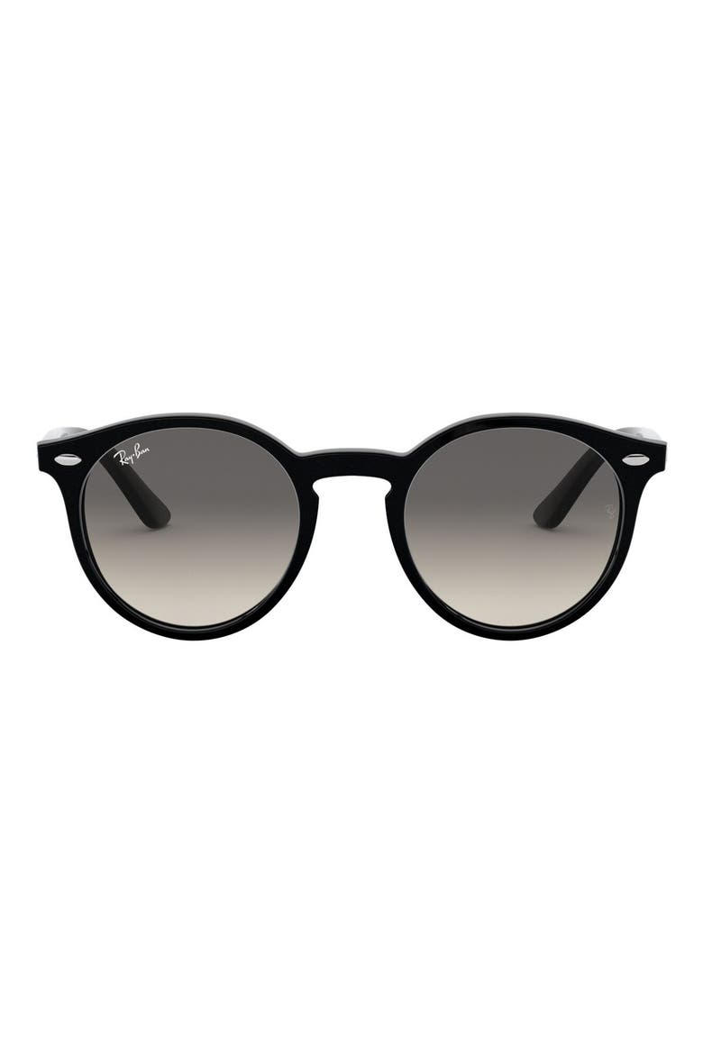 Junior 44mm Round Sunglasses, Main, color, BLACK