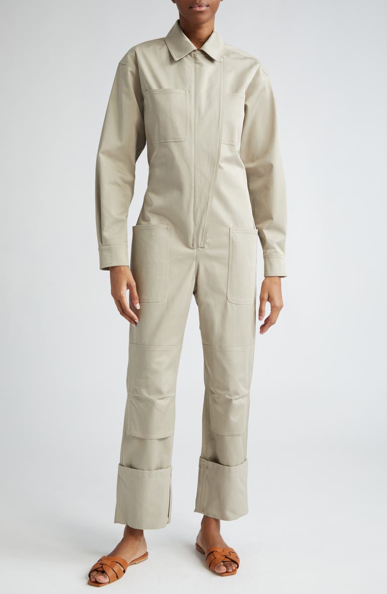 Max Mara Caraibi Stretch Cotton Workwear Jumpsuit, Main, color,