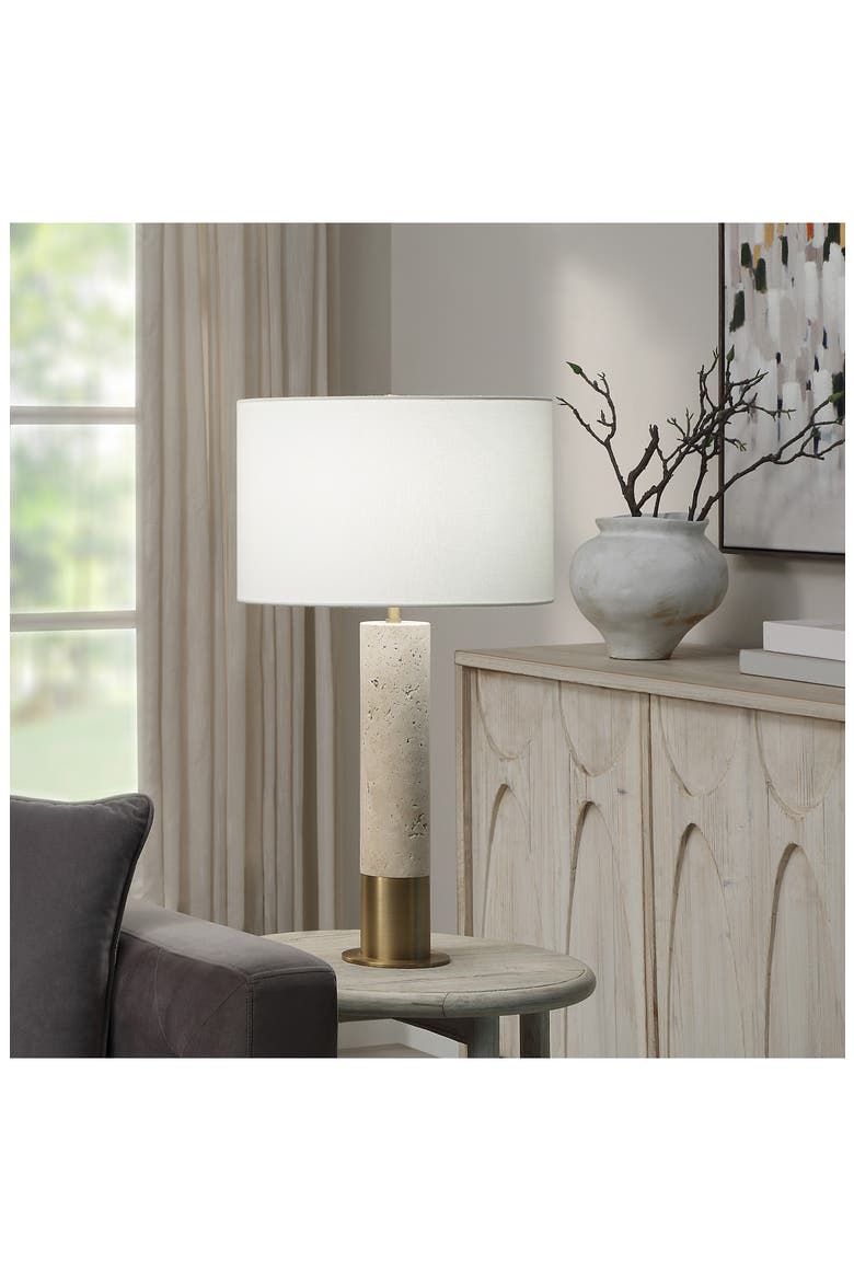 Amadora Travertine Table Lamp, Alternate, color, NO COLOR