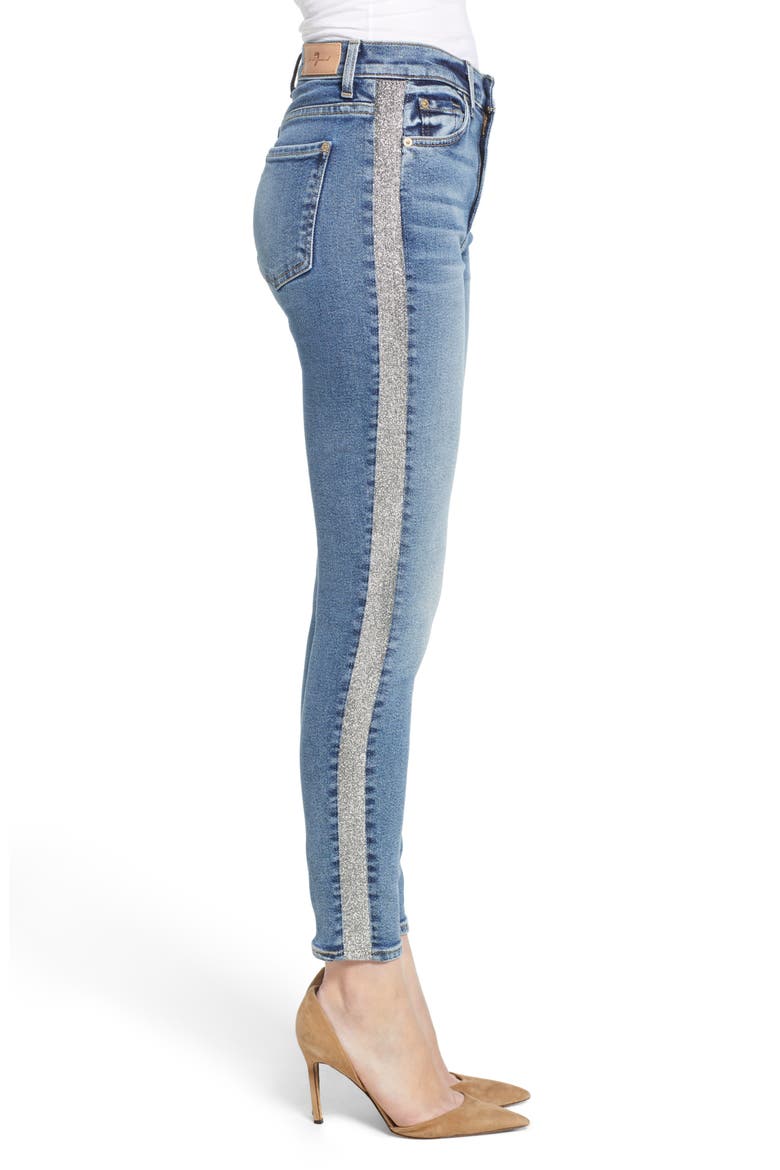 7 For All Mankind® Luxe Vintage Side Stripe High Waist Ankle Skinny Jeans, Alternate, color, LUXE VINTAGE MUSE