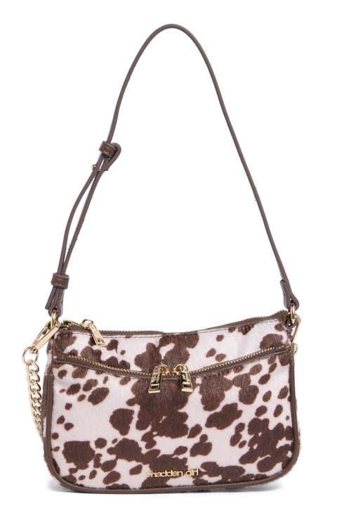 Faux Calf Hair Shoulder Bag