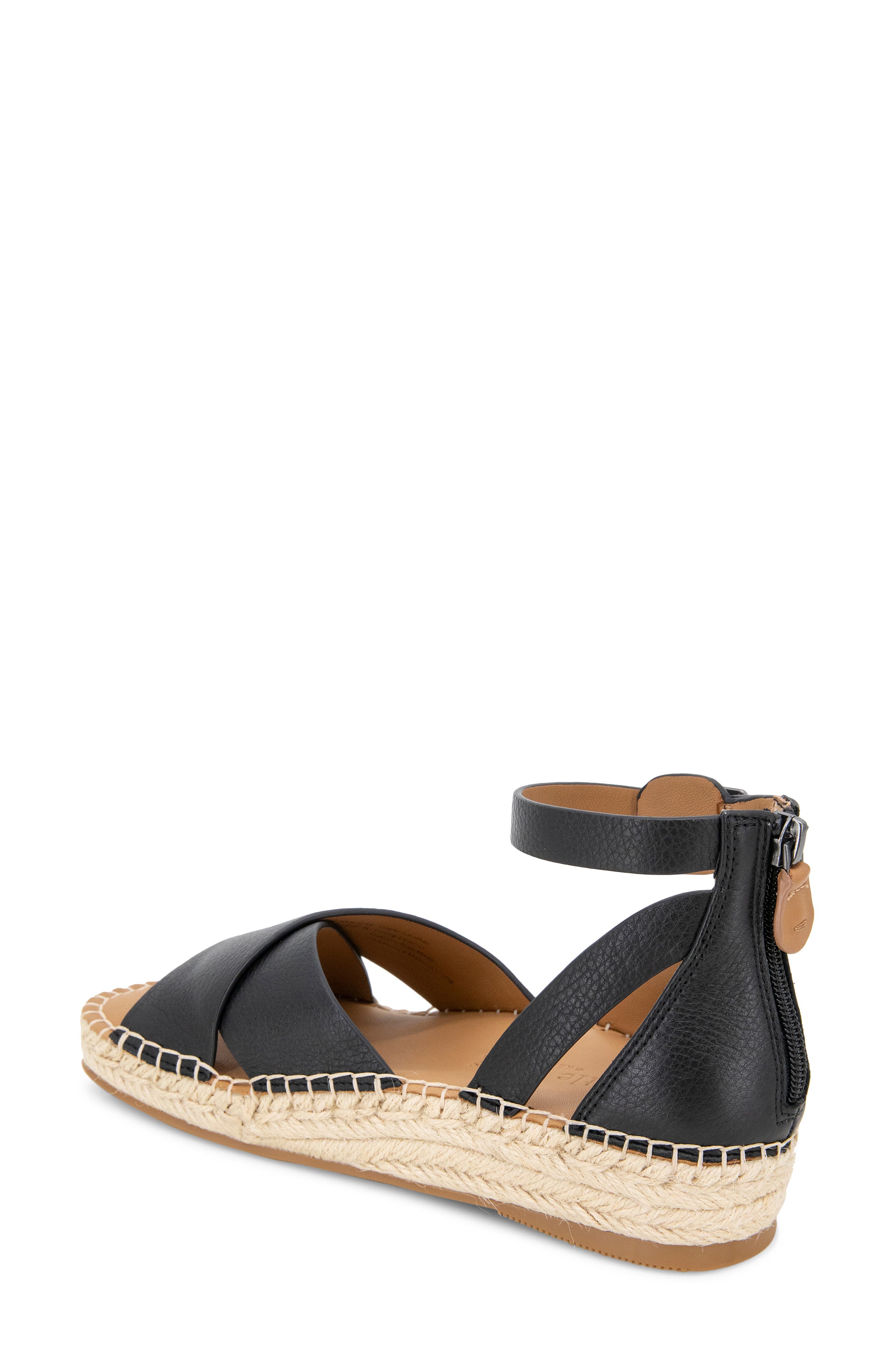 Gentle Souls Leon Ankle Strap Wedge Sandal, Alternate, color, Black Leather