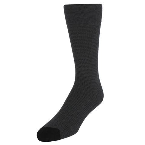 Alderic Birdseye Patterned Mid-Calf Merino Wool Socks (1 Pair)