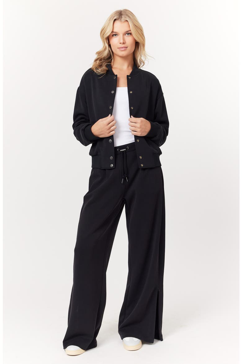 Jersey Bomber Jacket, Alternate, color, BLACK