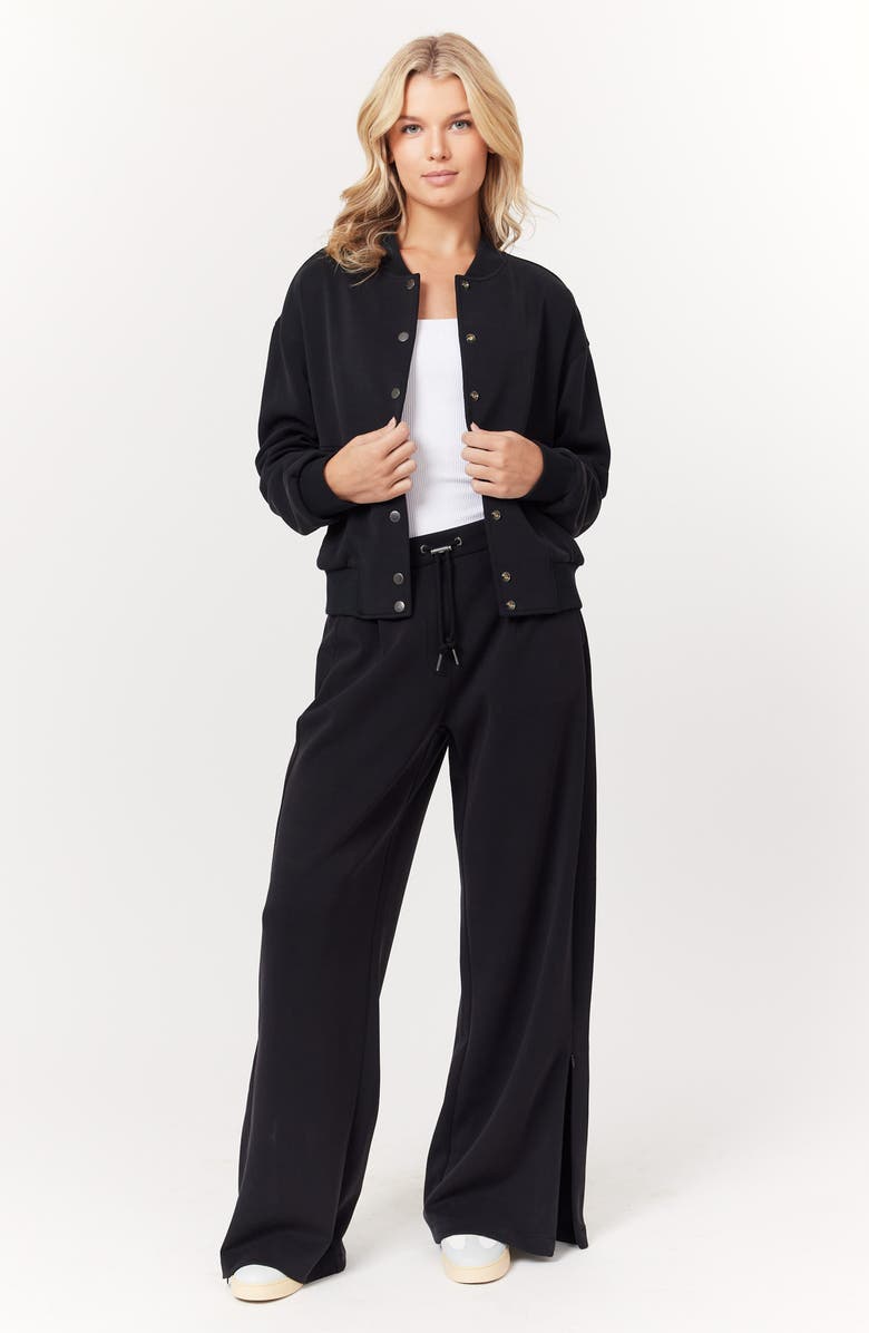 Scotch & Soda Jersey Bomber Jacket, Alternate, color, Black