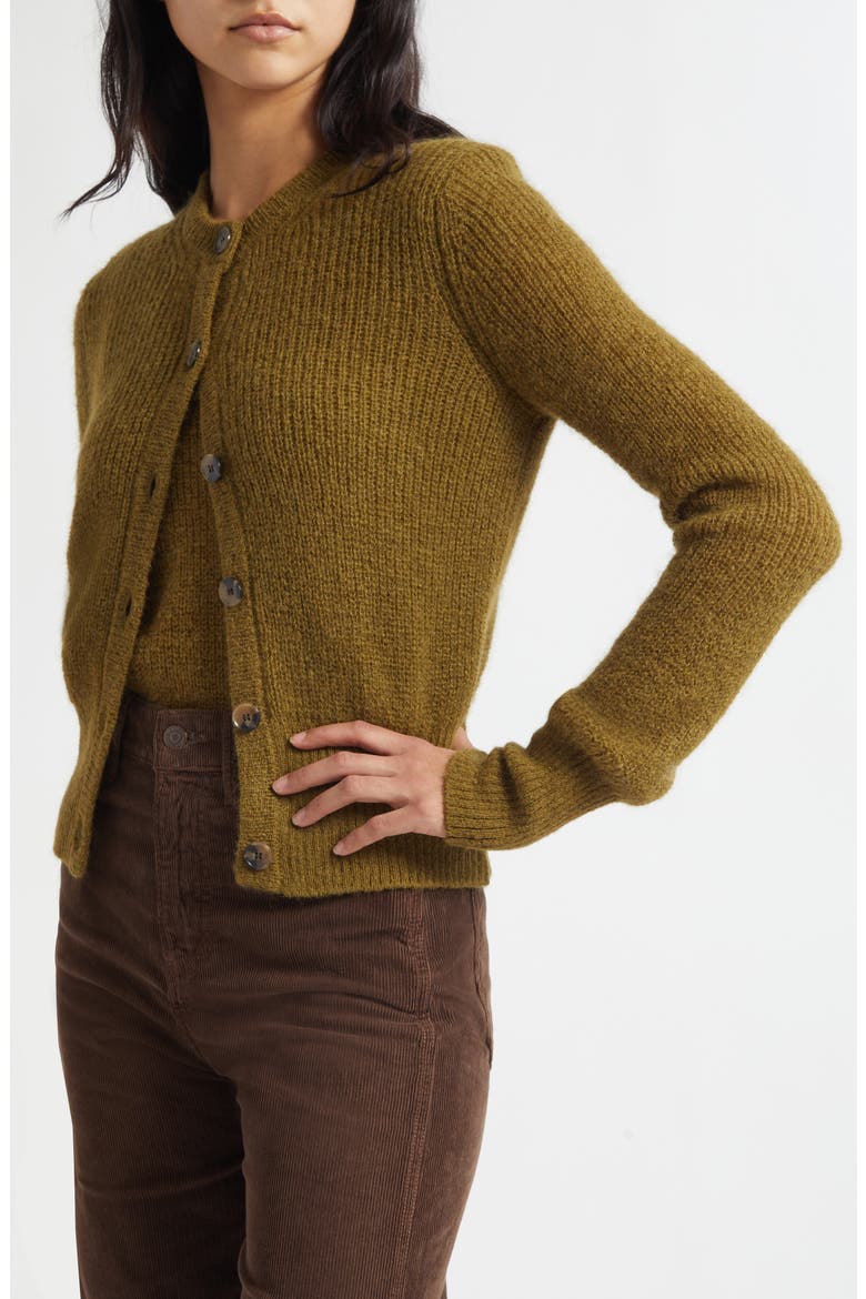 Gilmour Crop Cardigan, Alternate, color, MOSS