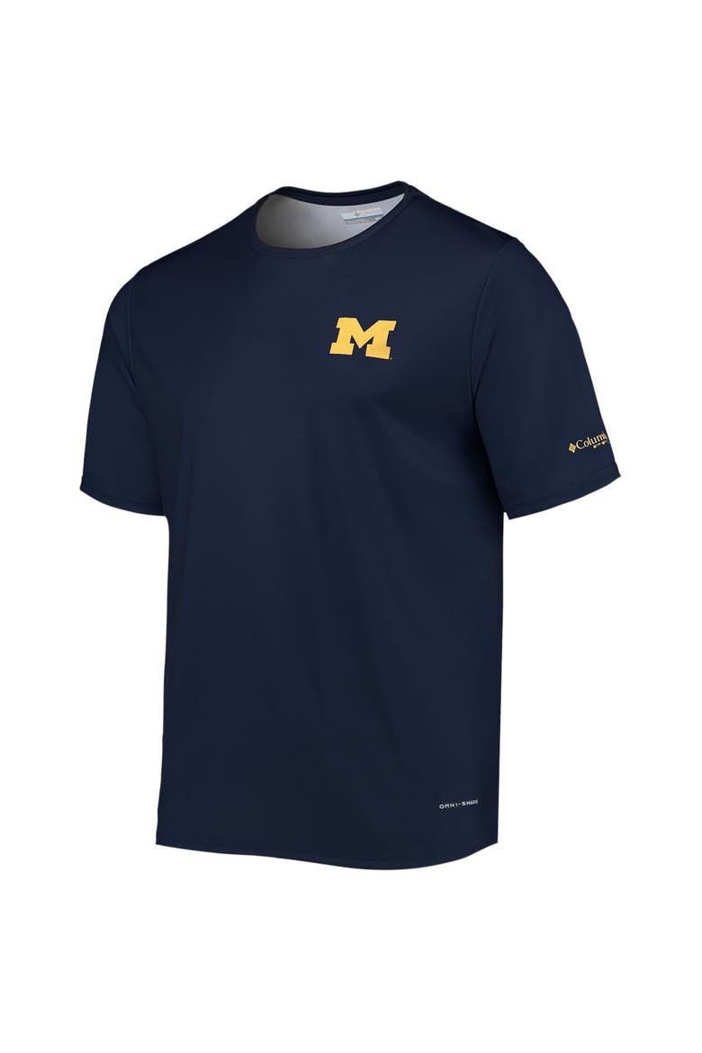 Men's Columbia Navy Michigan Wolverines Terminal Tackle Omni-Shade T-Shirt, Alternate, color, Navy