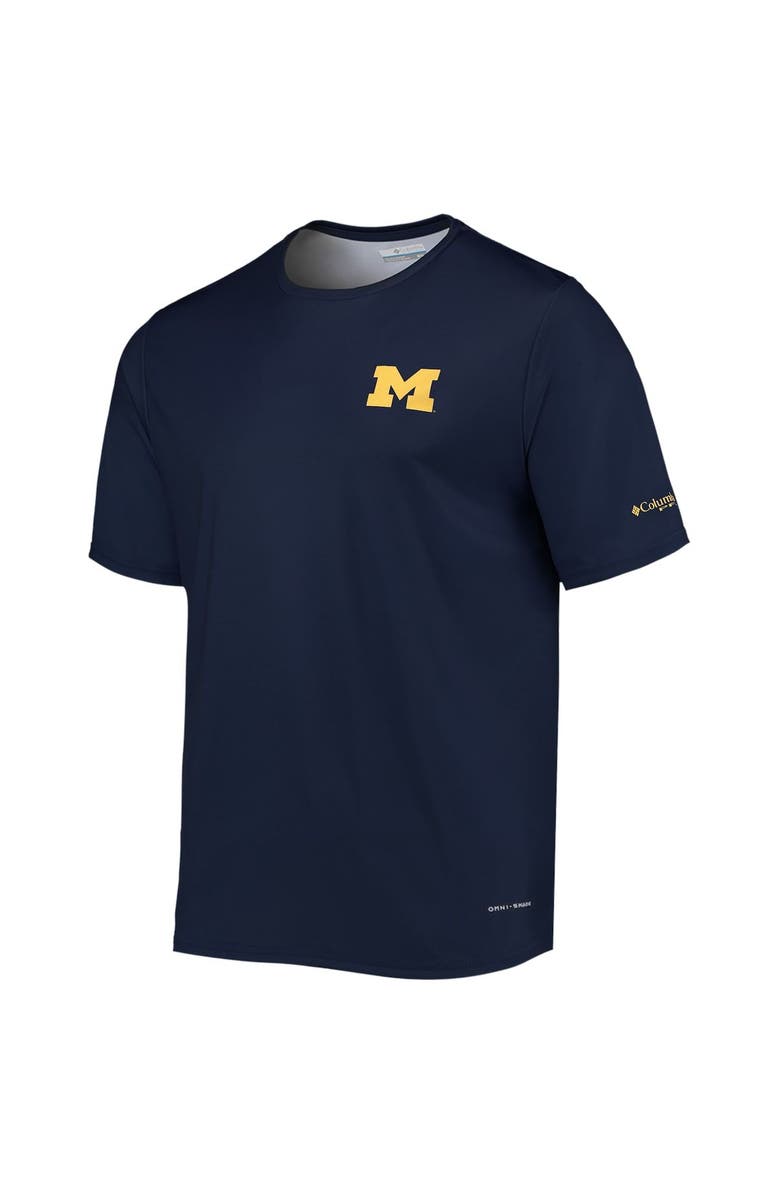 Columbia Men's Columbia Navy Michigan Wolverines Terminal Tackle Omni-Shade T-Shirt, Alternate, color, 