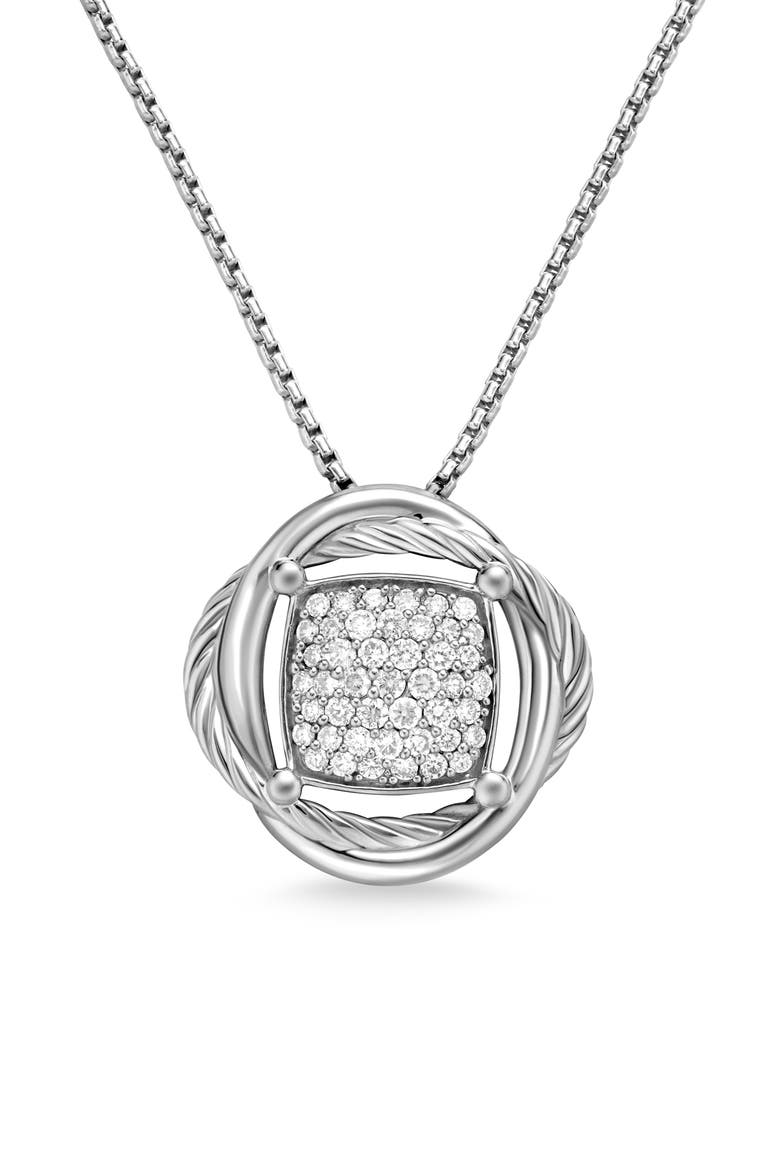 Infinity Pendant with Diamonds on Chain, Main, color, DIAMOND
