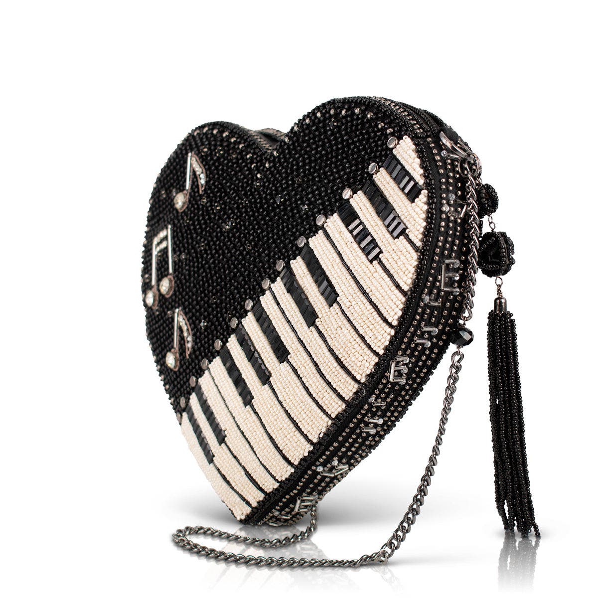 Mary Frances Accessories Heart Beat Crossbody Handbag, Alternate, color, Black