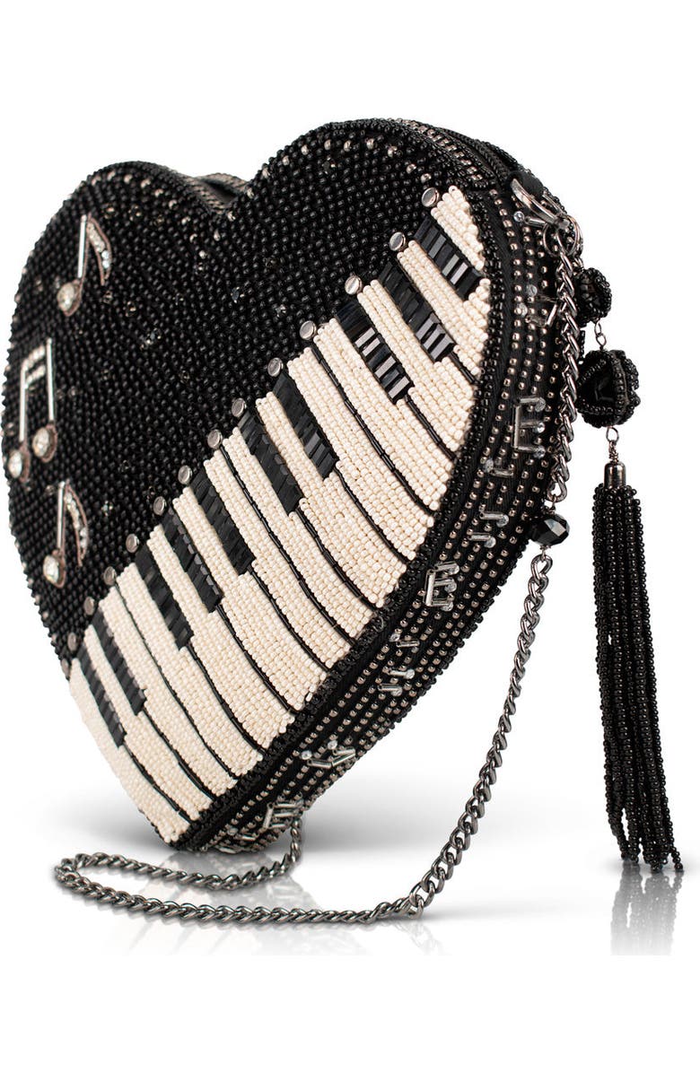 Mary Frances Accessories Heart Beat Crossbody Handbag, Alternate, color, Black