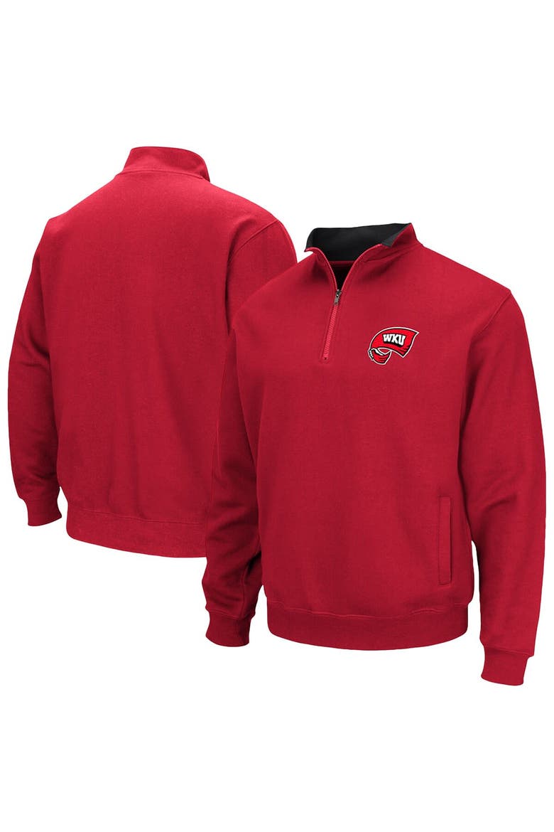 Men's Colosseum Red Western Kentucky Hilltoppers Tortugas Logo Quarter-Zip Jacket, Main, color, Red