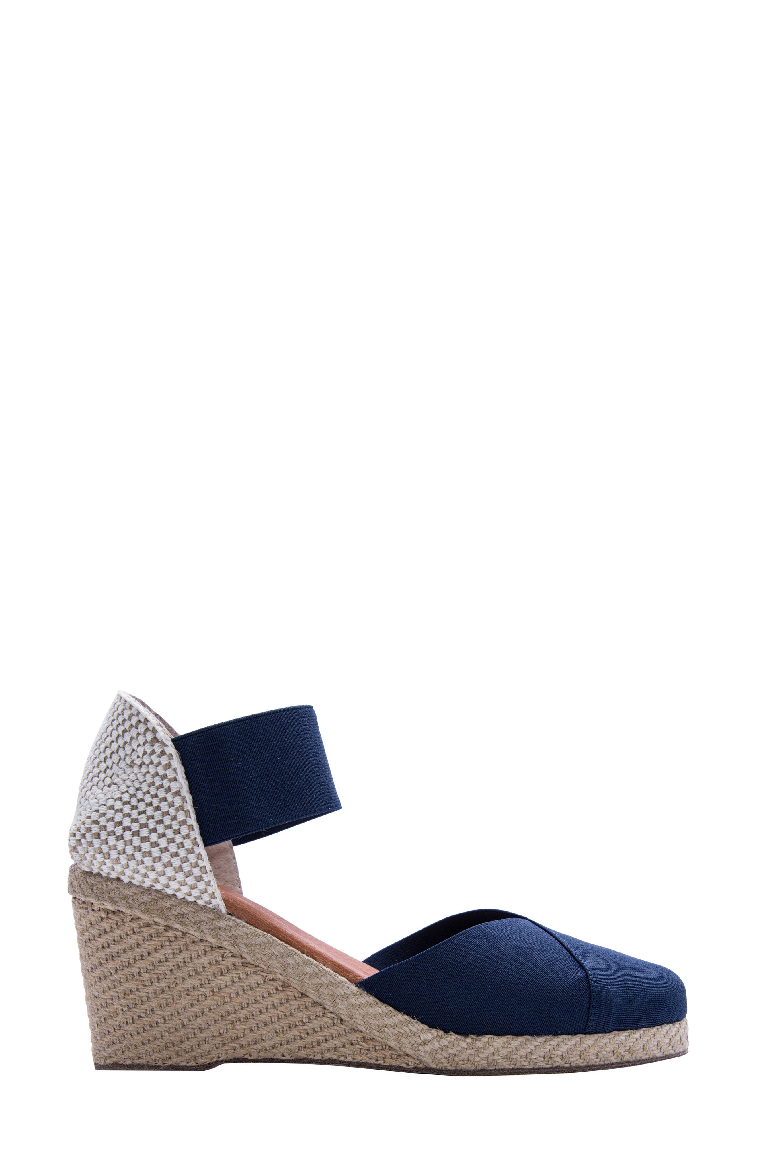 André Assous Anouka Espadrille Wedge, Alternate, color, Navy