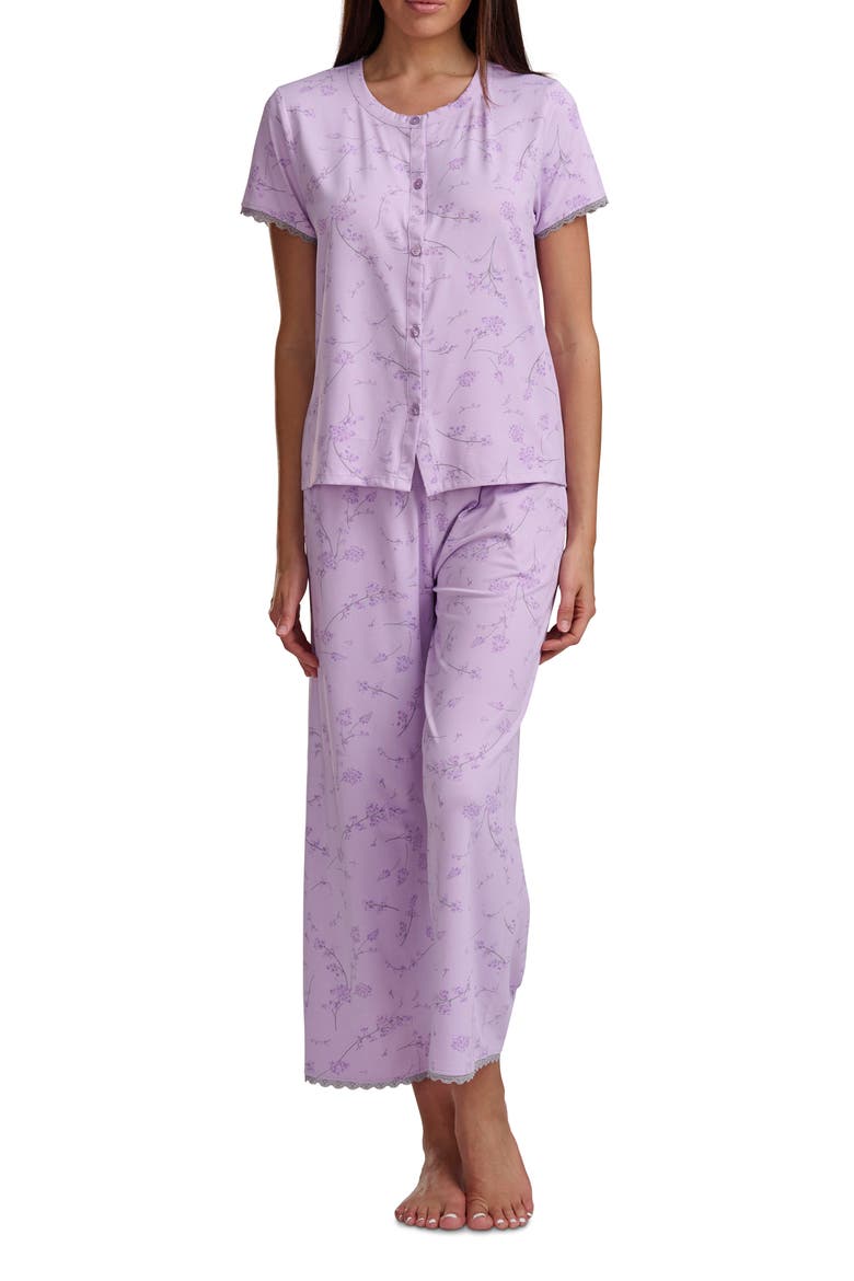 Print Crop Pajamas, Main, color, LAVENDER BLOOM