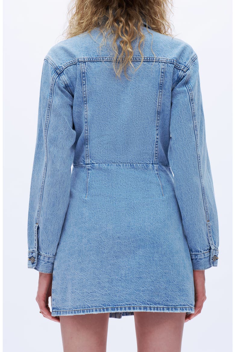 Long Sleeve Denim Minidress, Alternate, color, LIGHT BLUE