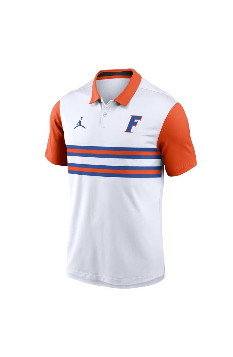 Jordan Brand Men's Jordan Brand White/Orange Florida Gators Athletic Prep Alt Logo Vapor Performance Polo, Alternate, color, 