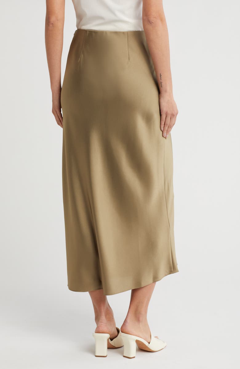 Vince Side Slit Satin Skirt, Alternate, color, Artichoke