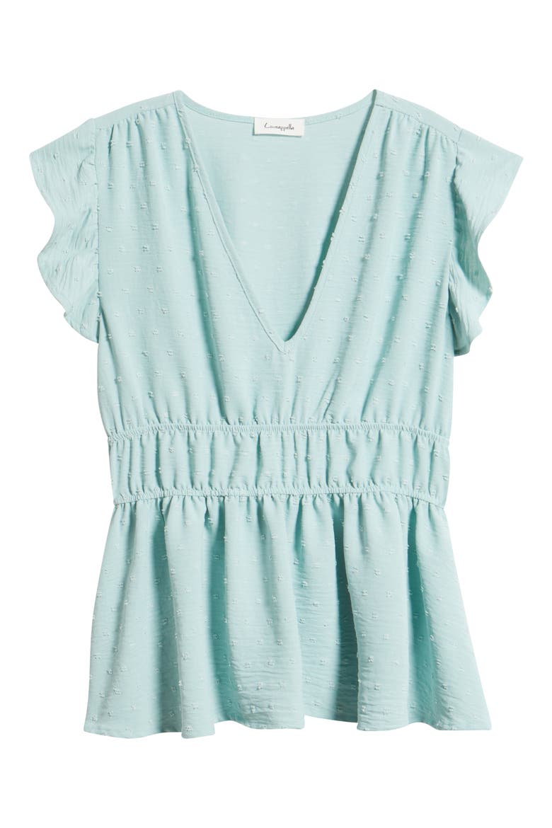 Flutter Sleeve Empire Waist Top, Alternate, color, SAGE