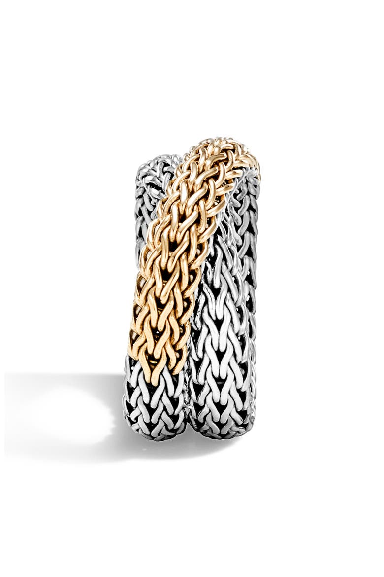 'Classic Chain' Overlap Ring, Alternate, color, SILVER/ GOLD