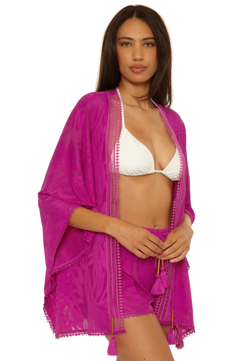 Catamaran Tassel Tie Cover-Up Tunic, Alternate, color, AZALEA