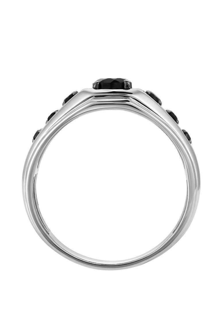Kairo 0.85CT Bezel Black Spinel Ring 925 Silver, Alternate, color, Sterling Silver