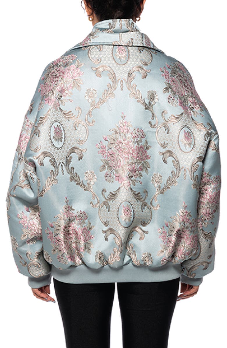 AZALEA WANG Brocade Bomber Jacket, Alternate, color, Blue