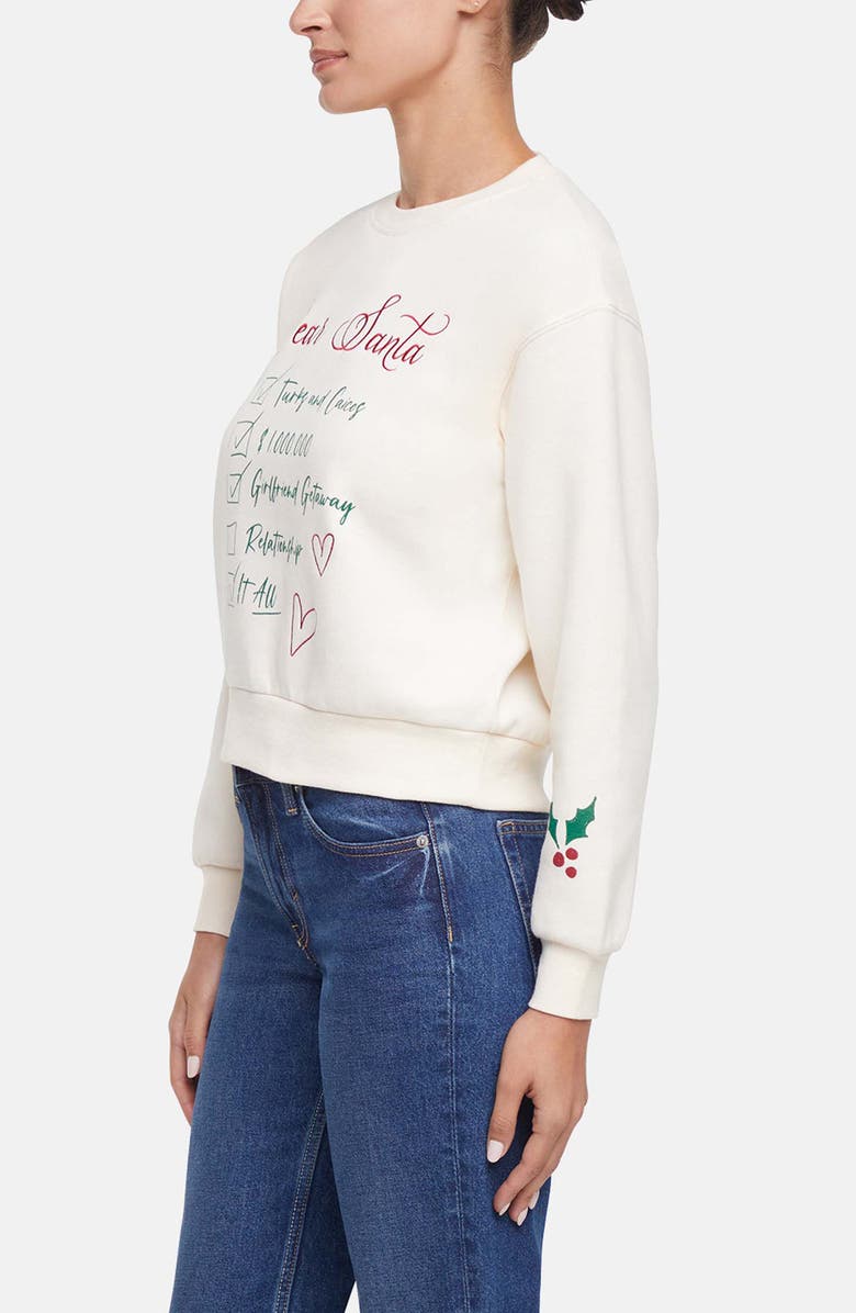 Wildfox Elyse Dear Santa Sweatshirt, Alternate, color, Eggnog