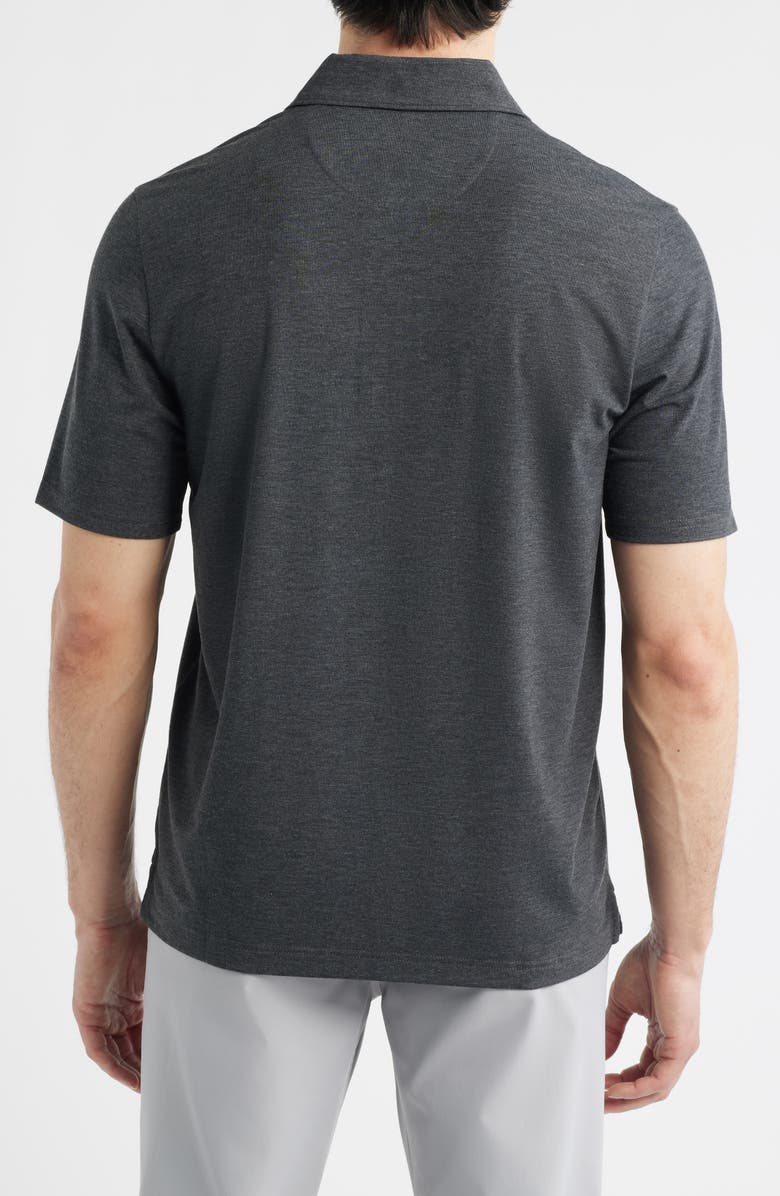 Johnston & Murphy XC+<sup>™</sup> Apex Heathered Performance Polo, Alternate, color, Charcoal Heather