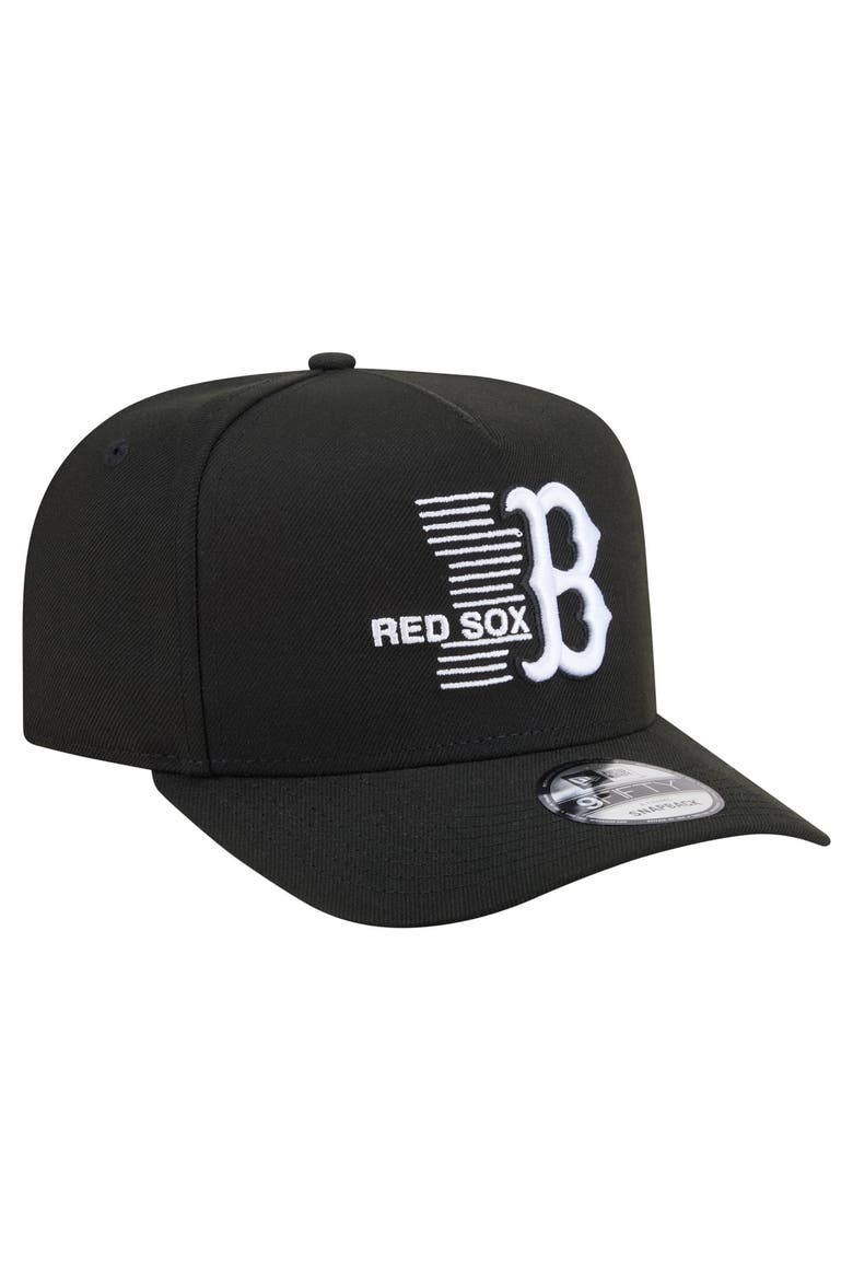 Men's New Era  Black Boston Red Sox Motion A-Frame 9FIFTY Snapback Hat, Alternate, color, Black