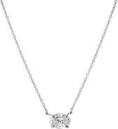 BY ADINA EDEN Lab Grown Diamond Oval Solitaire Necklace 14K