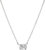 BY ADINA EDEN Lab Grown Diamond Oval Solitaire Necklace 14K