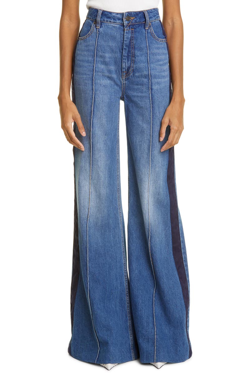 Zimmermann Rhythmic High Waist Super Flare Side Stripe Jeans, Main, color, 